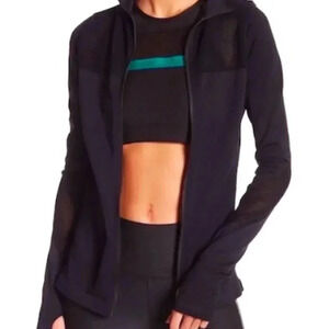 C&C California Mesh Panel Full Zip Black jacket Size S